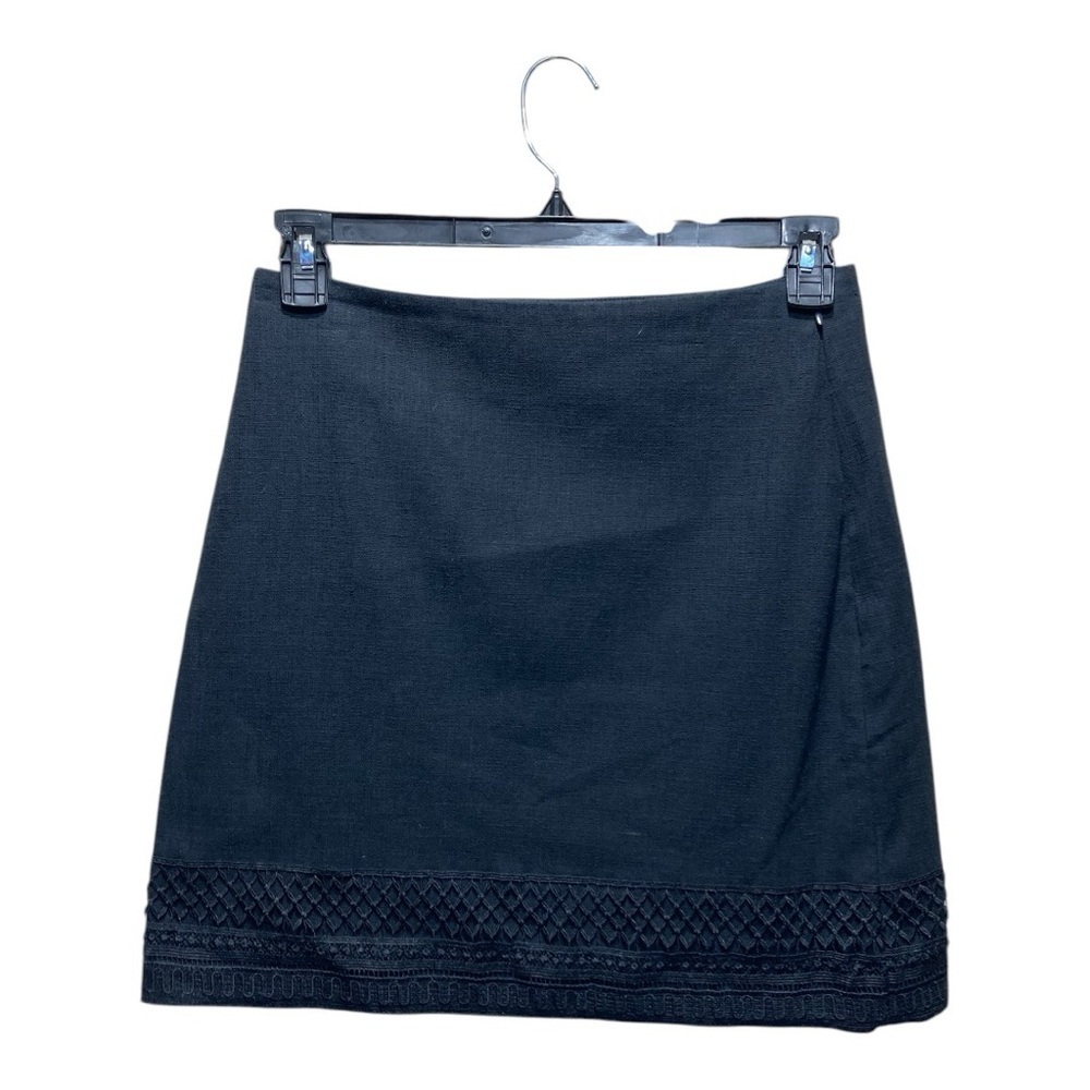 Loft Black Mini Skirt With Lace Trim - Picture 2 of 4